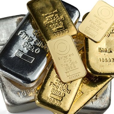 Gold and silver bullion bars
